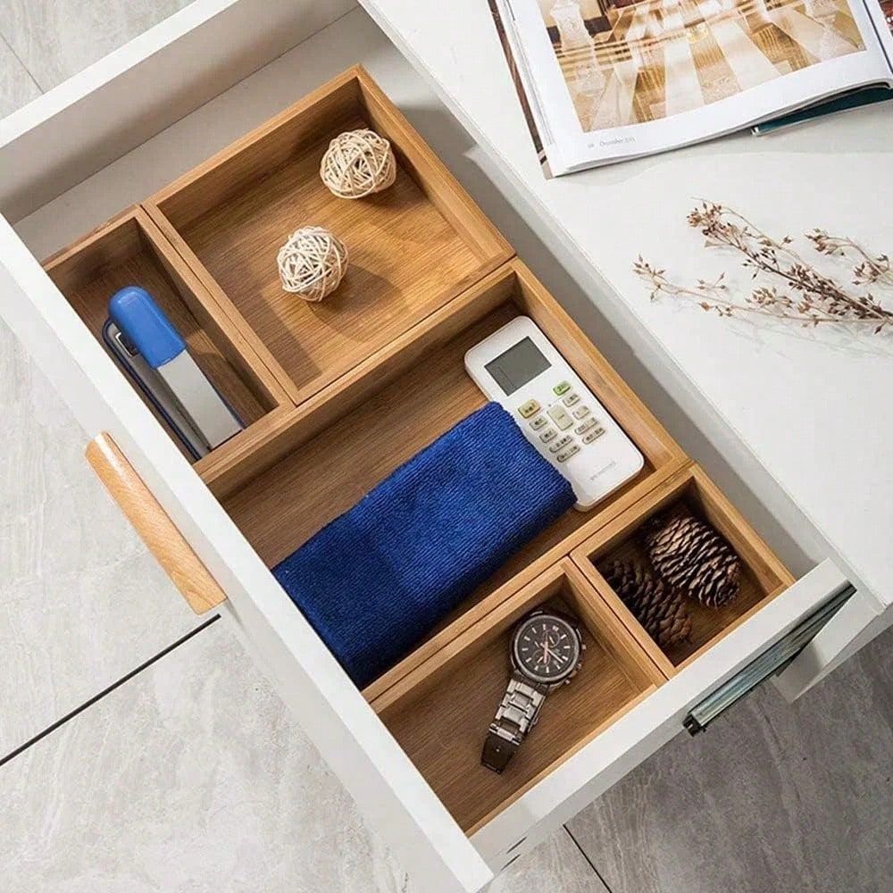 Office Drawer Organizer - Бамбуковый органайзер для ящиков с регулируемыми