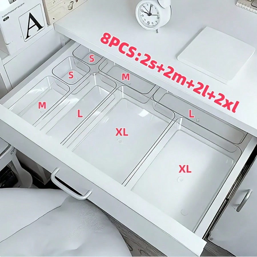 Office Drawer Organizer - 8 шт. прозрачных акриловых органайзеров для