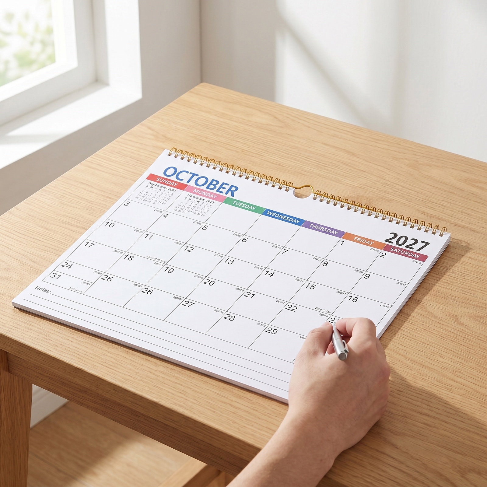 Home Office Layout - Минималистичный настенный календарь 2027 года с