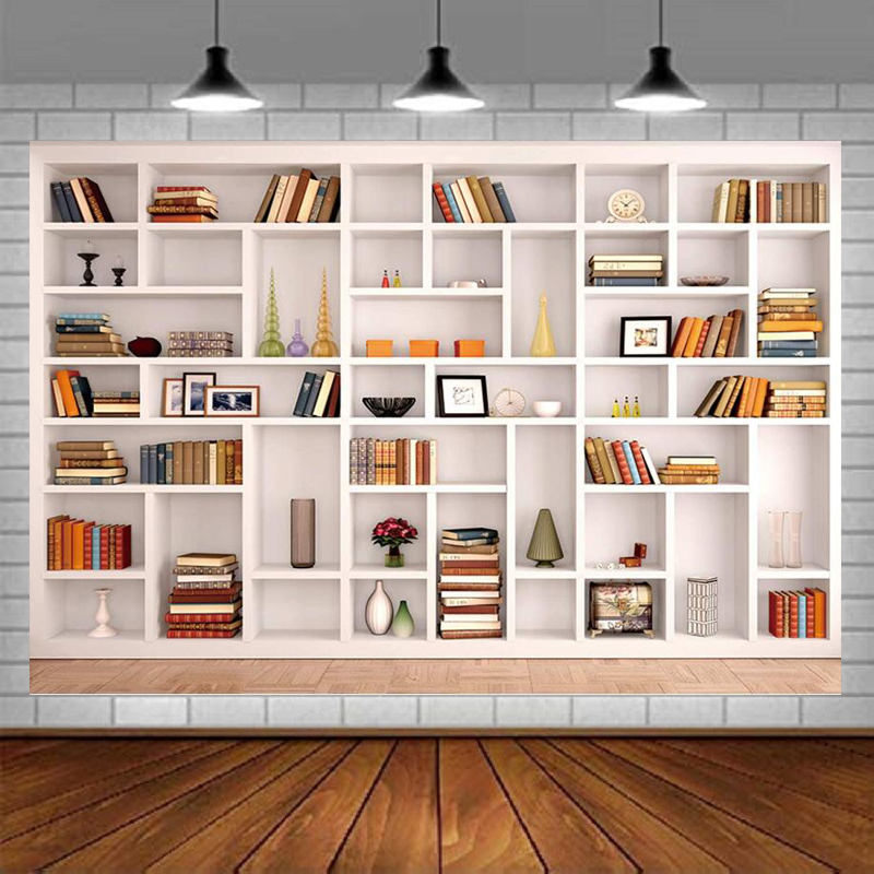 Home Office Zoom Background Free - Белый фон для фотосъемки с книжной