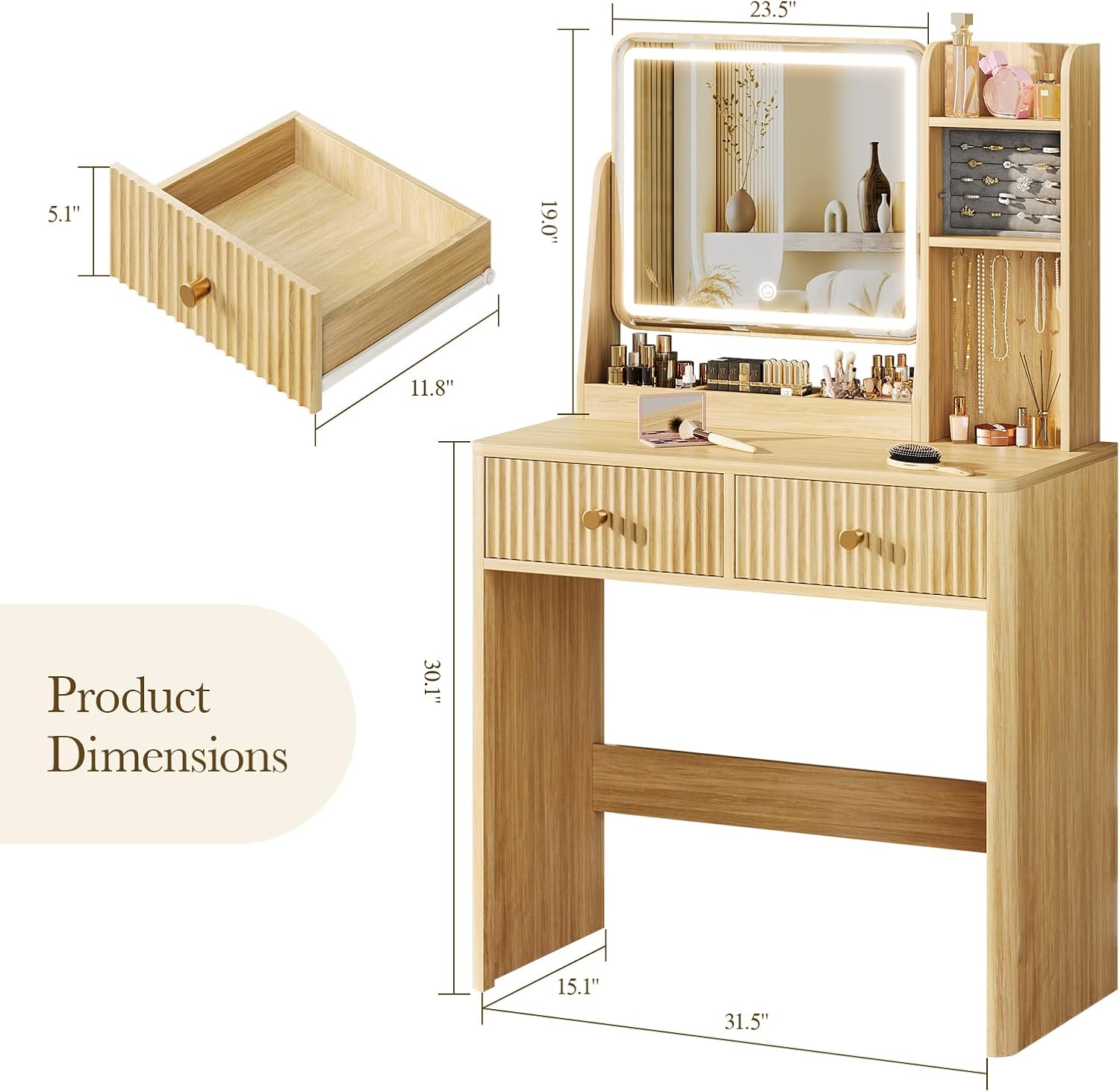 Туалетный столик с рифленой от – обзор и цена Desk Drawer Small