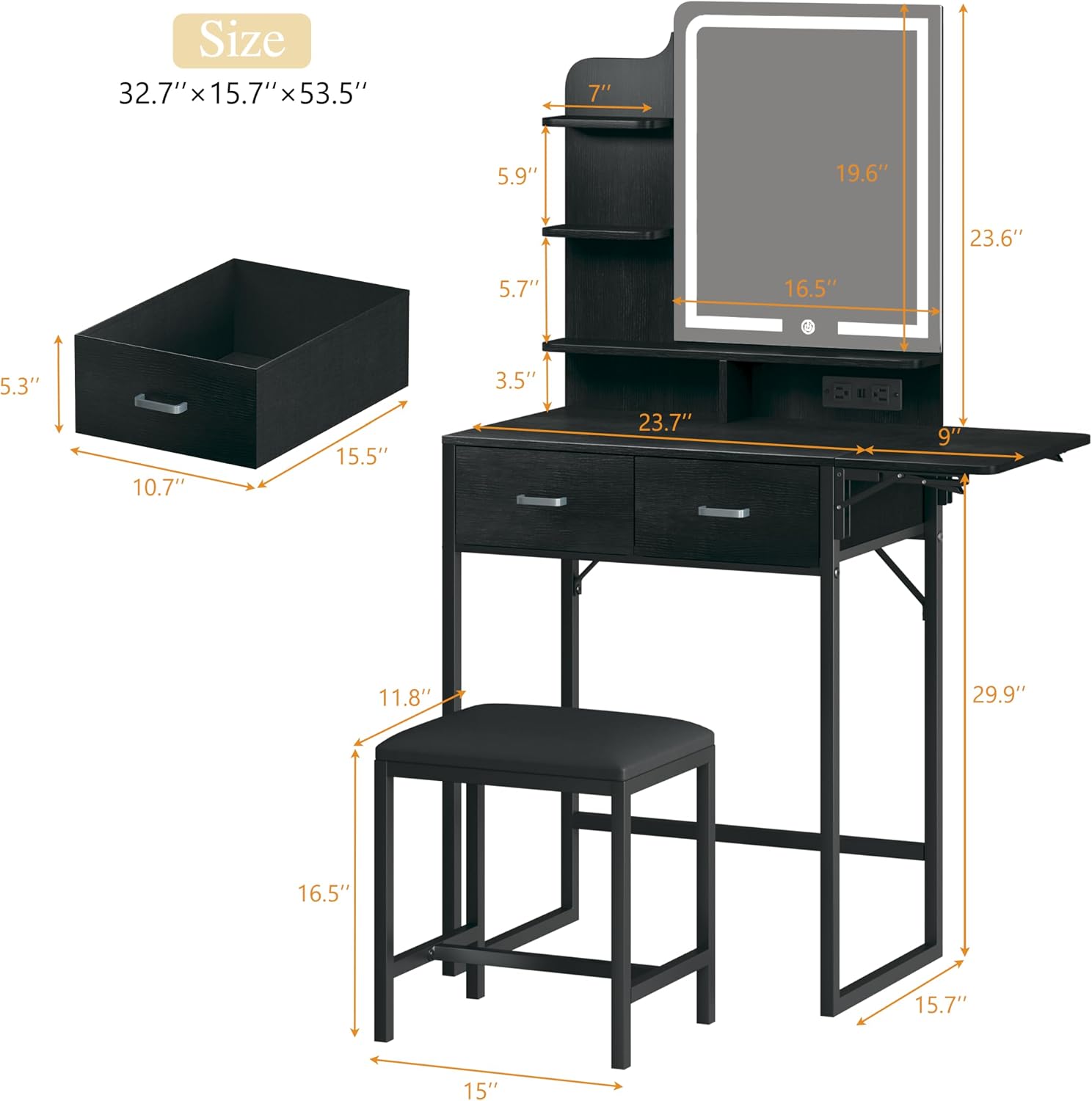 Туалетный столик с зеркалом и  – обзор и цена Desk Drawer Small