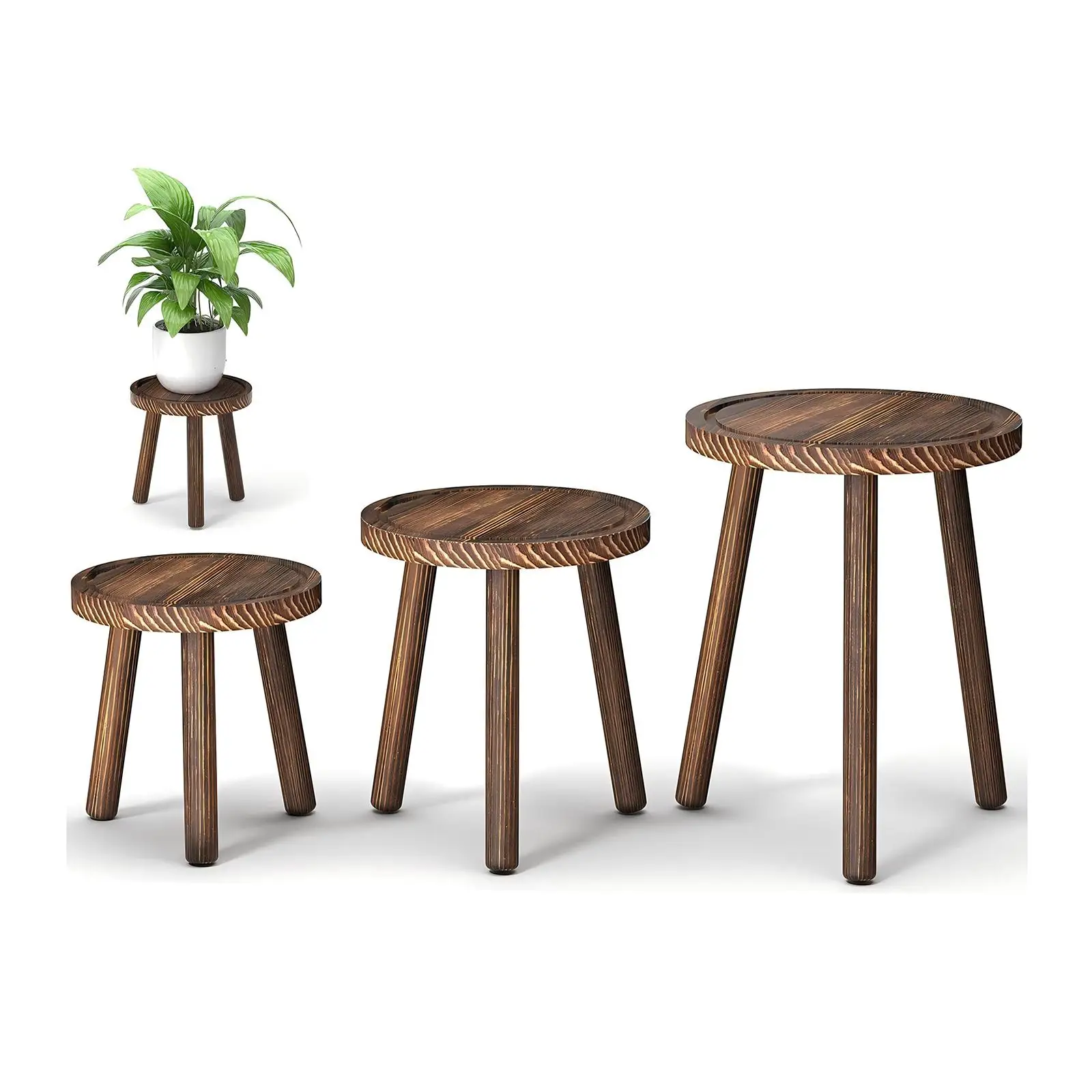 Набор из 3 деревянных подставо – обзор и цена Home Office With Plants