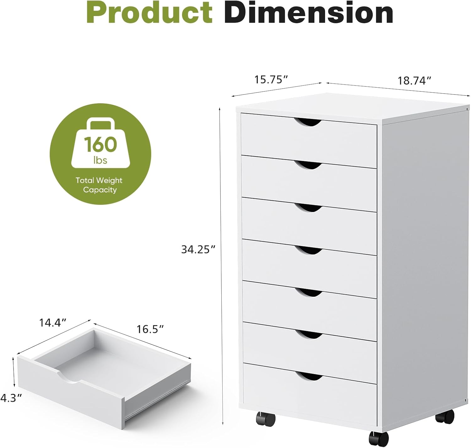 Шкаф для хранения с 7 ящиками  – обзор и цена Desk Drawer Small